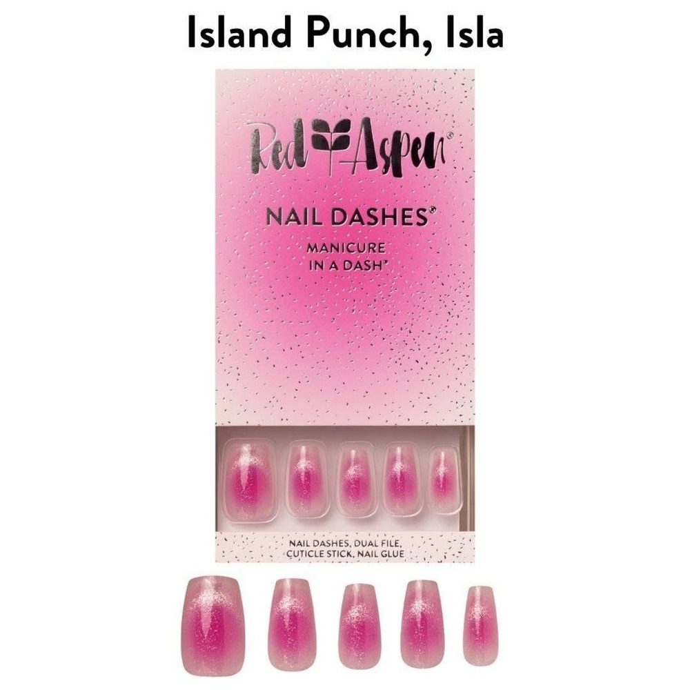Red Aspen Pink Nail Dashes